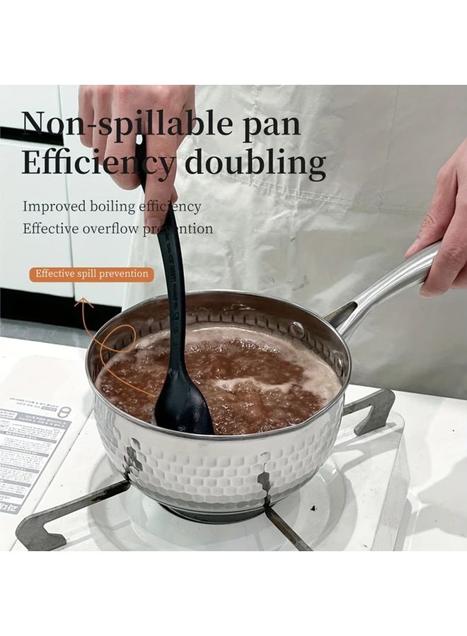8.66 Inch Stainless Steel Induction Cooktop Pot With Lid Multi Purpose Saucepan - Image 1